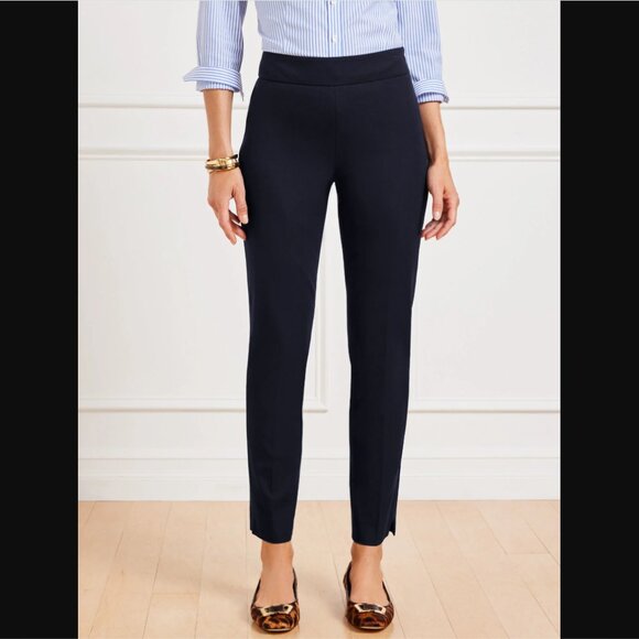 Women's Talbots Chatham Slim Crop Ankle Pants Navy Blue Size 2 - Picture 1 of 5